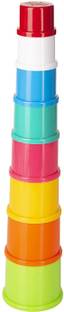 TECHZAGE Multicolors Stacking Cups for Toddlers, Tall Baby Stacking Toy Nesting Cups
