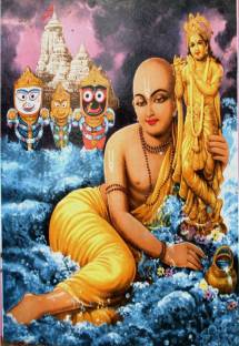 Wall gallery 45.72 cm Lord Jagannath Culture Relation with Lord Jagannath with Caitanya Mahaprabhu Self Adhesive Sticker