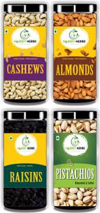 Hobby Herbs Almonds , Cashew , Pistachios & Black Raisins Combo 400gm | DryFruits Combo | Almonds, Cashews, Raisins, Pistachios