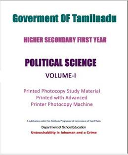 11th Std Political Science Volume 1 And 2 In English Medium By Tamilnadu State Board