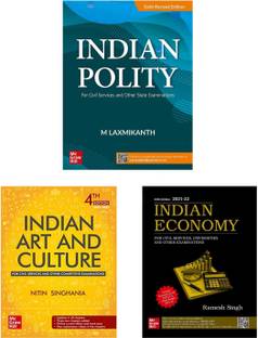 UPSC Exam -Indian Polity 6th Edition + Indian Economy 13th Edition And Indian Art And Culture 4th Edition| UPSC | Civil Services Exam | State Administrative Exams Combo Set