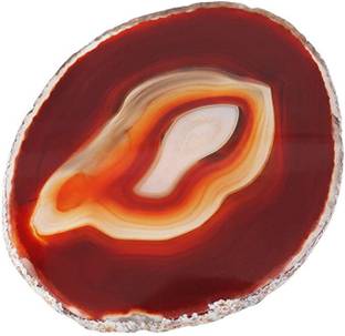 Multiagate 1 PC Agate Slices Geode Stones,Place Card (Deep Brown) Decorative Showpiece  -  10 cm