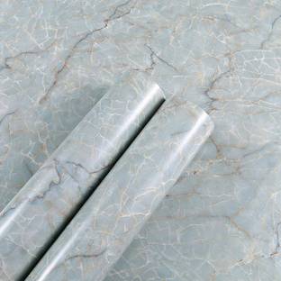 Pramukh Ashish 200 cm Grey Marble Paper Vinyl Wallpaper Marble Kitchen Wall Sticker Self Adhesive Sticker