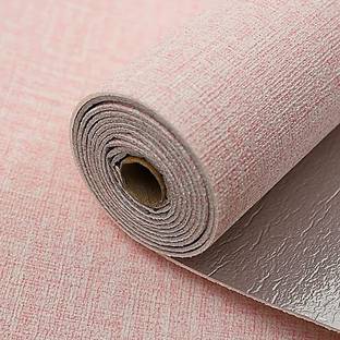 V R KART Embossed, Fabric, Paper Decorative Pink Wallpaper