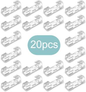ALWAFLI 20 Pcs Cable Cord Organizer Clips Self-Adhesive Cable Protector Data Cable Wire Cable Protector