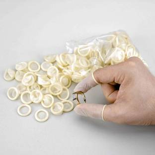 Aatrangi 100 Piece Latex Rubber Reusable Finger Coat Wet and Dry Rubber  Safety Gloves