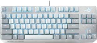 ASUS ROG Strix Scope NX TKL Moonlight White Wired USB Laptop-size Gaming Keyboard Compatible with Desktop, Laptop, Mac , with gaming mode ,multimedia_keys,X806 ROG Strix Scope NX TKL Moonlight White Mechanical Gaming Keyboard