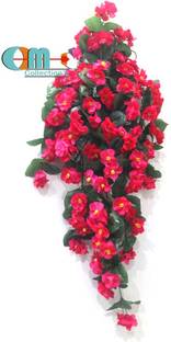 OM COLLECTIONS hanging Pink Daisy Artificial Flower  with Pot