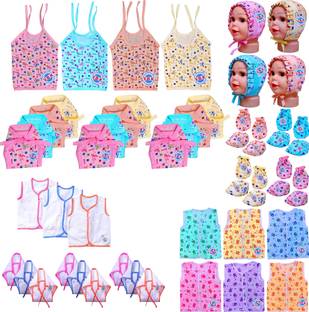 V.B.K Baby Clothes With Jabla,Nappy,Mitten Booties and Cap,Pack Of 49 Item,0 - 6 Month