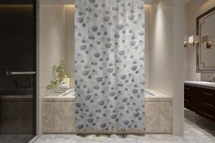 Bluegrass 213 cm (7 ft) PVC Semi Transparent Shower Curtain Single Curtain