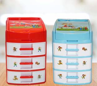 RFL 3 Compartments Plastic Small items storage organizer box