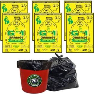 G-1 19x21 Inch, Medium Black Garbage Bags, Pack of 6 Medium 15 L Garbage Bag  Pack Of 180