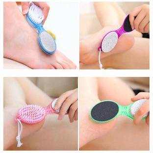 Stylemati 4 In 1Multi Use Manicure Pedicure Brush, 4 Steps(Cleanse, Scrub, File & Buff)