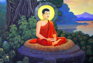 Wall Poster Mahatma Gautam Buddha Photo (300 Gsm Matte Paper, 13 X 19 Inch, Multicolour) Fine Art Print