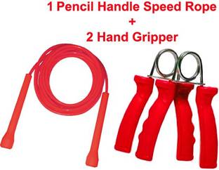 L'AVENIR Sports & Fitness 2pcs. Hand Grip Exerciser + 1 Pencil Handle Freestyle Skipping Rope