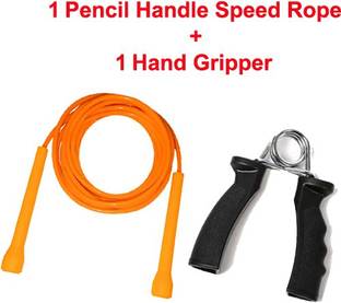 L'AVENIR Sports & Fitness 1 Hand Grip Exerciser + 1 Pencil Handle Freestyle Skipping Rope
