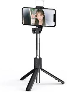 Zohlo Selfie Stick With Attached Light, lightweight, Portable, Bluetooth Selfie Stick Tripod