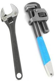 TAPARIA 1273-12inch Pipe Wrench with 1172-10inch Adjustable Single Sided Pipe Wrench