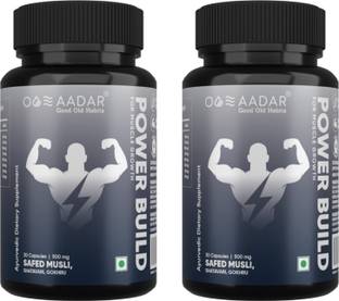 AADAR POWER BUILD | Ayurvedic Muscle Gain Capsules 30 Capsules (Pack of 2)