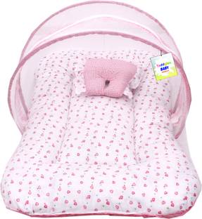 Toddylon New Born Baby Mosquito Net Bed With Cushioned Pillow Standard Crib