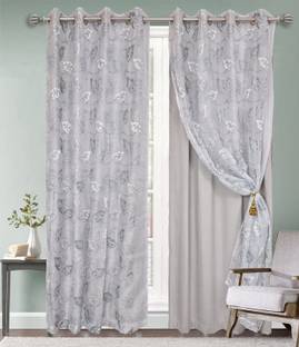 Thundershoppe 182.88 cm (6 ft) Velvet Blackout Window Curtain (Pack Of 2)