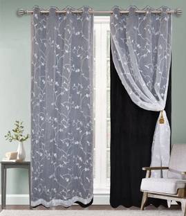 Dashing Fabrics 152.4 cm (5 ft) Velvet Blackout Window Curtain (Pack Of 2)