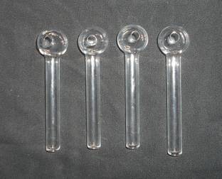 Hookah palace Glass Oil Burner Pipe 4 inch Transparent, (White) -Pack of 4 Borosilicate Glass Inside Fitting Hookah Mouth Tip