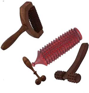 YKID ROLLERM massager Wooden T-Massager (8x6 In), Neck massager (6x3 In), face massager Massager