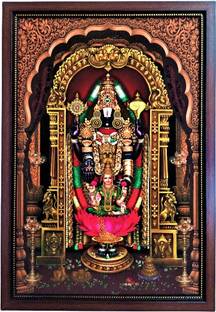 SujArta Lakshmi Venkateshwara Photo 20*14 In Frame, Premium Vinyl Print , 4 mm Board Religious Frame