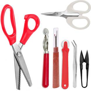 KYP Fashion Zig Zag Fabric Scissor Cutter Tweezer Tracing wheel Seam ripper Tools Sewing Kit