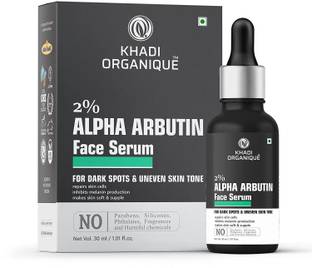 khadi ORGANIQUE 2% Alpha Arbutin Face Serum for Pigmentation & Dark Spots , Remove Blemishes, Acne Marks & Tanning For Men & Women (No Parabens,Fragrance , Silicones, Phthalates and Harmful chemicals)