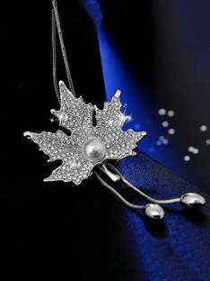 YELLOW CHIMES Pearl, Crystal Silver Plated Crystal, Alloy Necklace