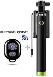 POZUB Selfie Stick With Wire/AUX Cable Expandable Monopod Wired Selfie Stick+BT Remote Tripod, Monopod, Monopod Kit, Tripod Kit, Tripod Clamp, Tripod Bracket