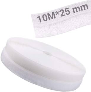 TurtleGrip Non-Adhesive Hook Tape & Non-Adhesive Loop Tape (10M*25MM) No Glue on Backside Stick-on Velcro