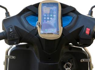 Yumin Mobile Holder Pouch Bag for Activa Jupiter Scooter Scooty (7 Inch-Cream) Bicycle Phone Holder