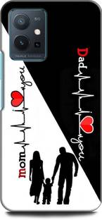WallCraft Back Cover for Vivo T1 5G, V2141 MOTHER, MAA, FATHER, LIFE LINE, I LOVE MY MOM DAD