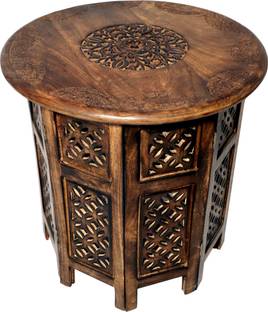 Artesia Wooden Handcrafted Carved Solid Folding Coffee Table Solid Wood Coffee Table