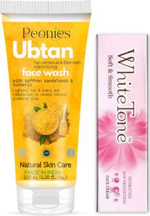 Peonies Ubtan Face Wash 100ml & White Tone Face Cream 25g