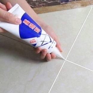 HPG Tiles Gap Filler Agent, Waterproof Grout Sealant Agent (White Color - 180ml) Adhesive