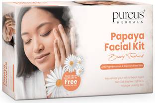 Pureus Herbals Papaya Facial Kit for Pigmentation, Glowing & Dry Skin (470 gm+15 ml)