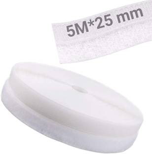 TurtleGrip Non-Adhesive Hook Tape & Non-Adhesive Loop Tape (5M*25mm) No Glue on Backside Stick-on Velcro