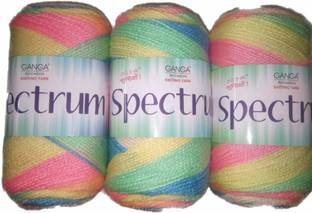 JEFFY Ganga Spectrum Wool Hand Knitting Yarn Multi Neon Colour Shade no.PTR0250 300GMS
