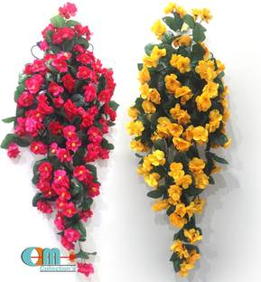 OM COLLECTIONS Artificial Creepers hanging flower Multicolor Daisy Artificial Flower  with Pot