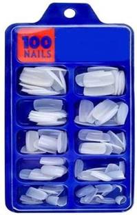 KAIASHA Acrylic Nails Set, Nail Extension, Nail Tips, Nail Wraps White (Pack of 100) WHITE
