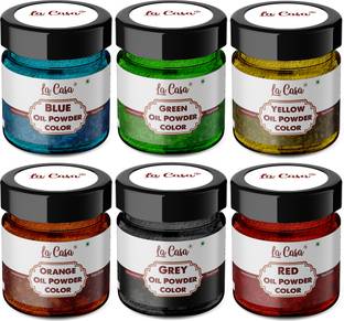 La Casa Oil Powder Food Color - Combo of 6 | Highly Concentrated Edible Color Icing