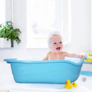 Little Kids New Born Babies Bathtub with Anti-Slip Base with Smooth Edges for infants from 0-6 months