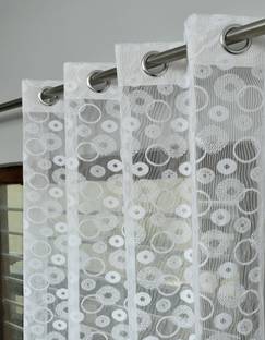 YELLOW WEAVES 274.32 cm (9 ft) Long Door Polyester Semi Transparent Curtain (Pack Of 2)