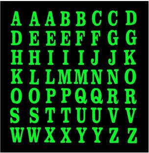 Comet Busters 1.5 cm Self-Adhesive Uppercase Glow in The Dark Alphabet Stickers for Craft (STR225) Self Adhesive Sticker