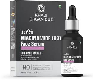 khadi ORGANIQUE 10% Niacinamide B3 Face Serum For Acne Marks ,Moisturizes Skin,Reduce Hyperpigmentation , Brightening up the skin for Men & Women