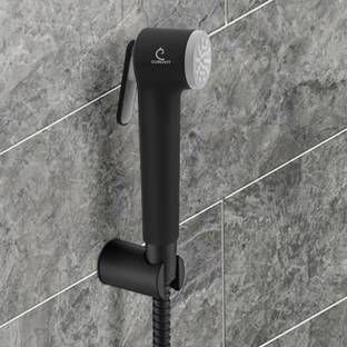 CUROVIT ABS Grisel Health Faucet matt black with ABS Holder & 1m Steel Flexible Pipe Faucet Set
